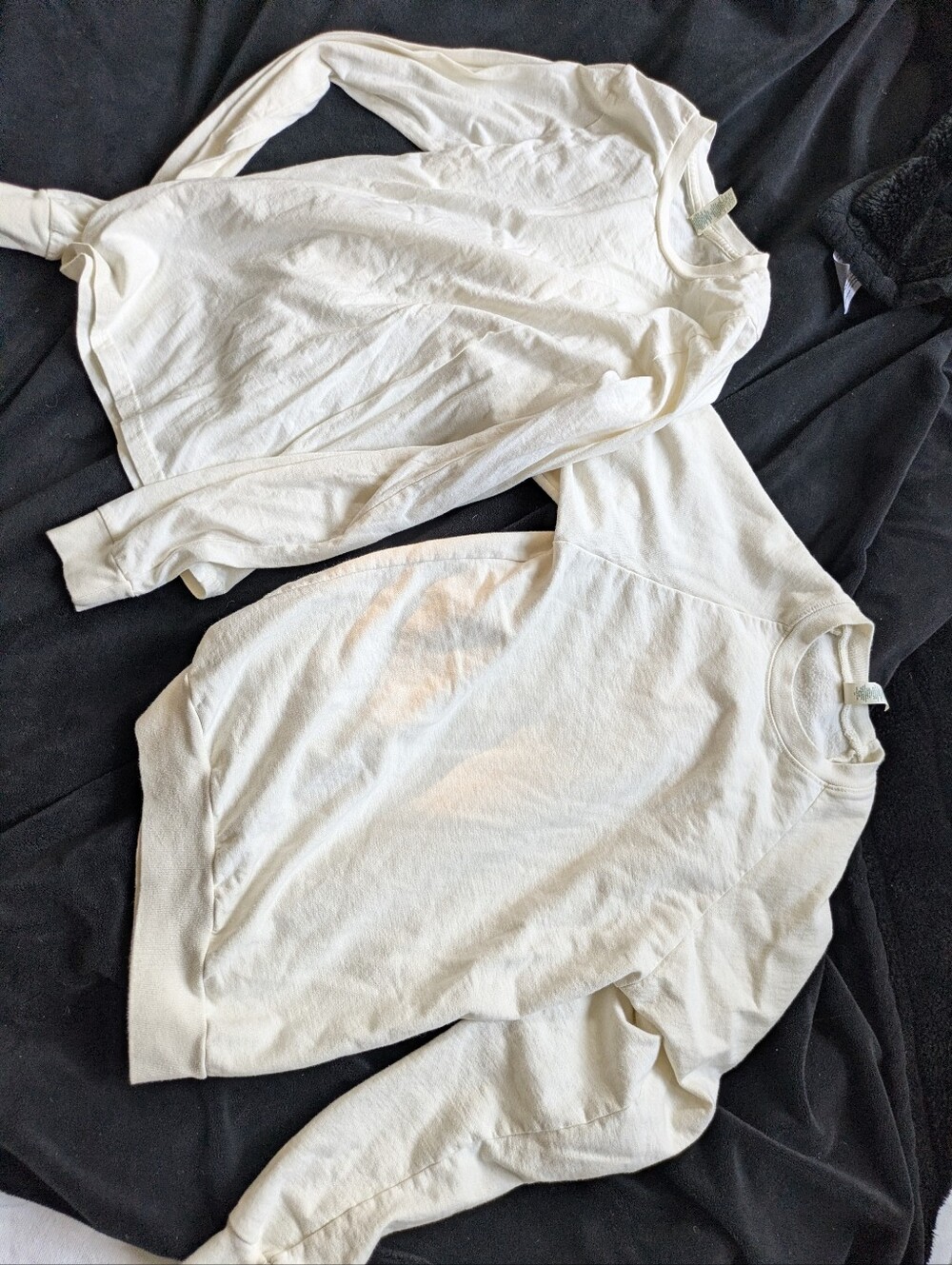 Youth XS Ivory Cotton Long Sleeve Solid Tops